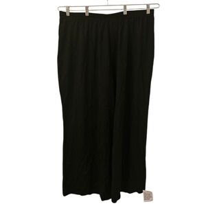 Black ASOS Design Women's Pull-On Slub Wide Leg Pants